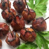 Bacon Water Chestnuts with Spicy Mustard Dip