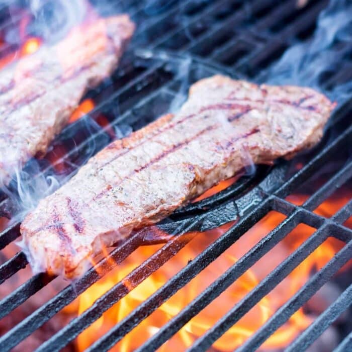 steak on the grill