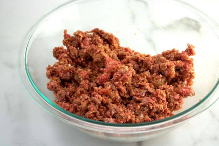 ground meat in bowl