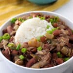 Permalink to: Slow Cooker Red Beans and Rice - Popeyes Red Beans and Rice Recipe red beans and rice in white bowl