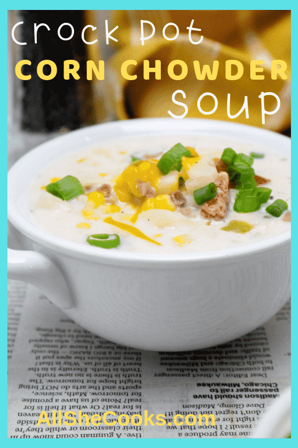 corn chowder in white bowl