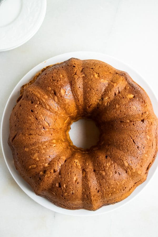 golden brown cream cheese pound cake