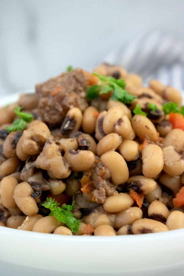 Slow Cooker Black Eyed Peas with Beef Stew Meat All She Cooks
