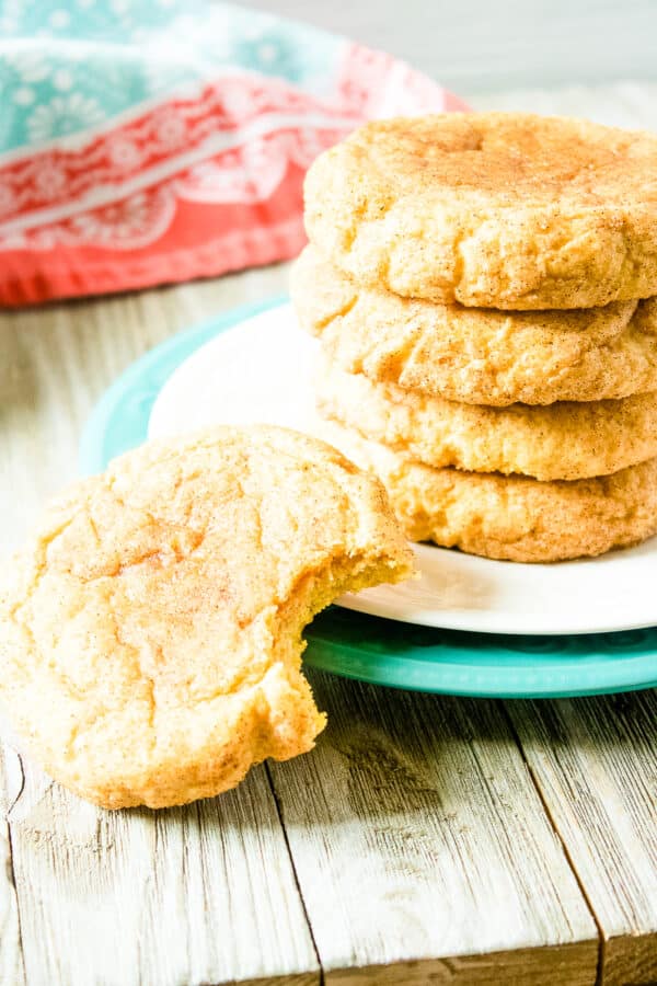 stack of pumpkin snickerdoodle cookies