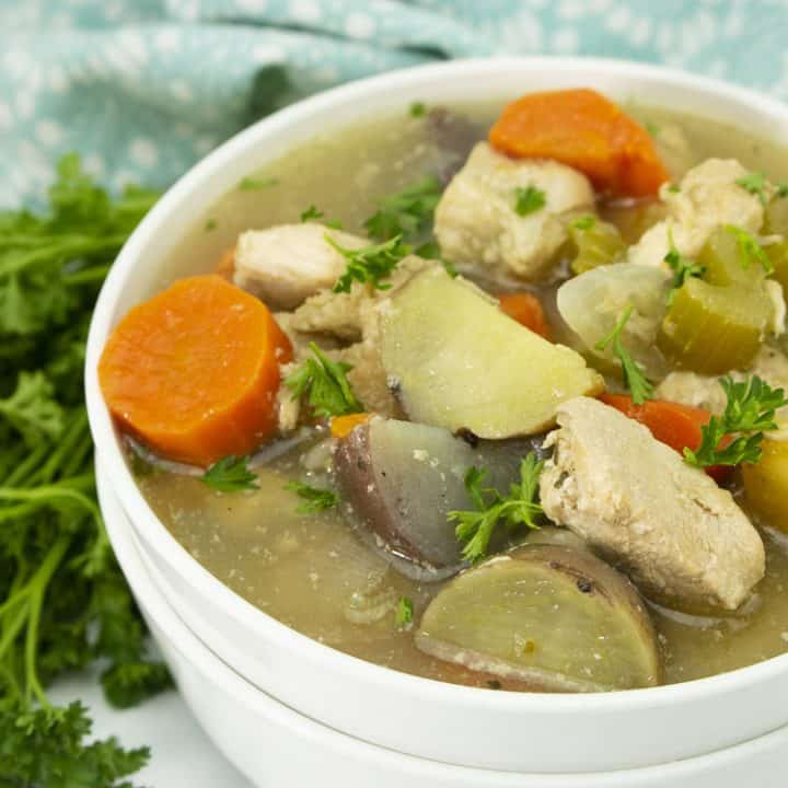 Chicken Stew Slow Cooker Recipe - An Easy Slow Cooker Stew - All She Cooks