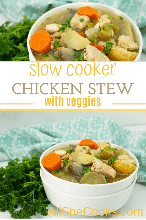 Chicken Stew Slow Cooker Recipe - An Easy Slow Cooker Stew - All She Cooks