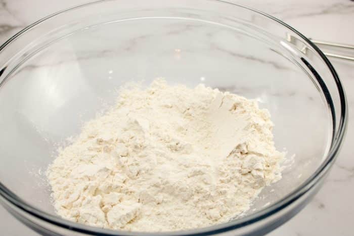 mixing bowl with flour