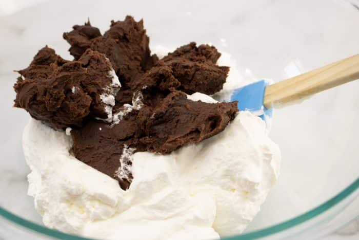 whipped cream with chocolate ganache