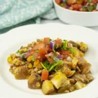 Slow Cooker Breakfast Casserole with Pico Sauce