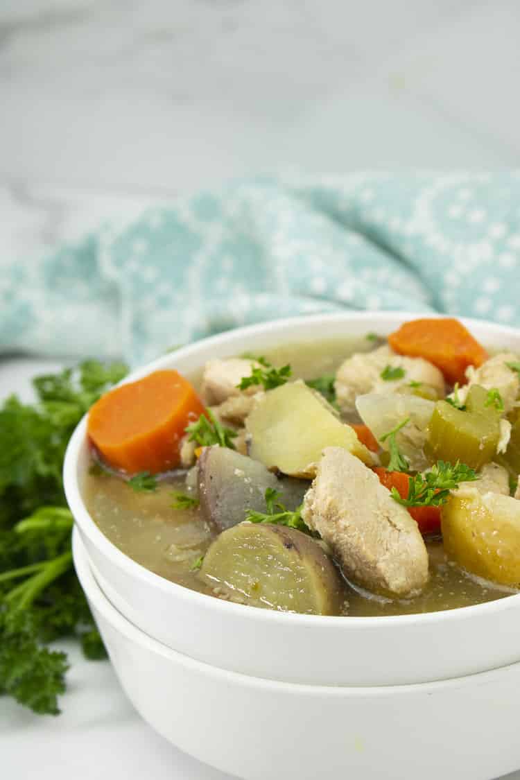 Chicken Stew Slow Cooker Recipe - An Easy Slow Cooker Stew - All She Cooks