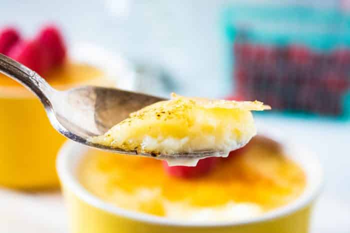 Crème Brulee is an easy custard recipe that has a tasty caramelized burnt topping. It's delicious.