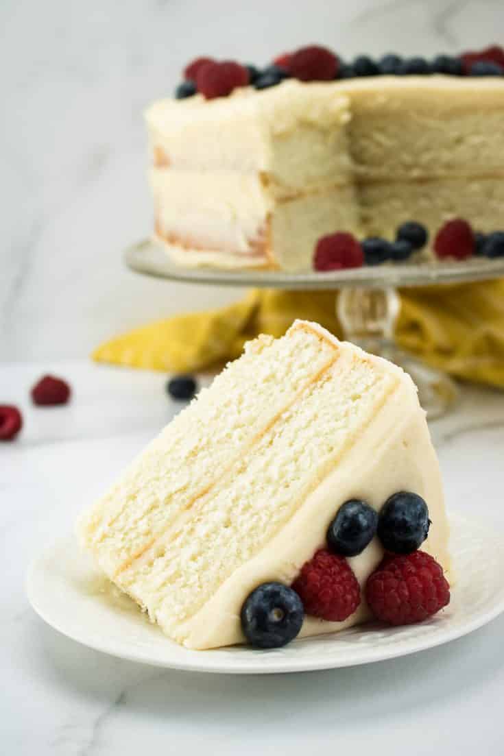 White Cake Recipe with Buttercream Frosting and Video, From Scratch