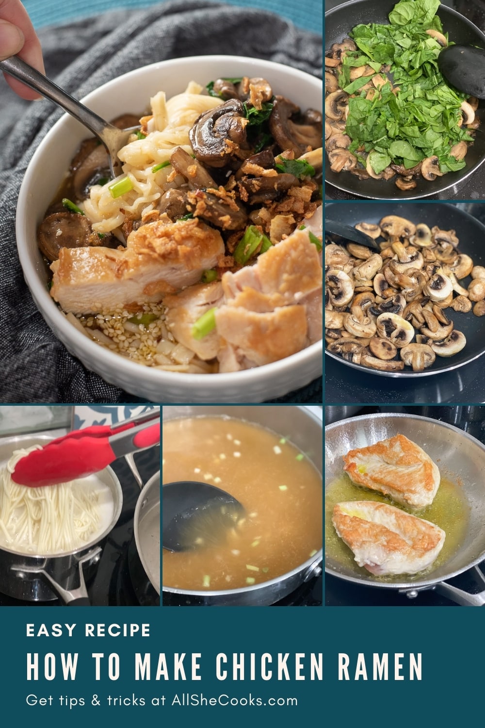 Chicken Ramen - Spicy and Simple - All She Cooks