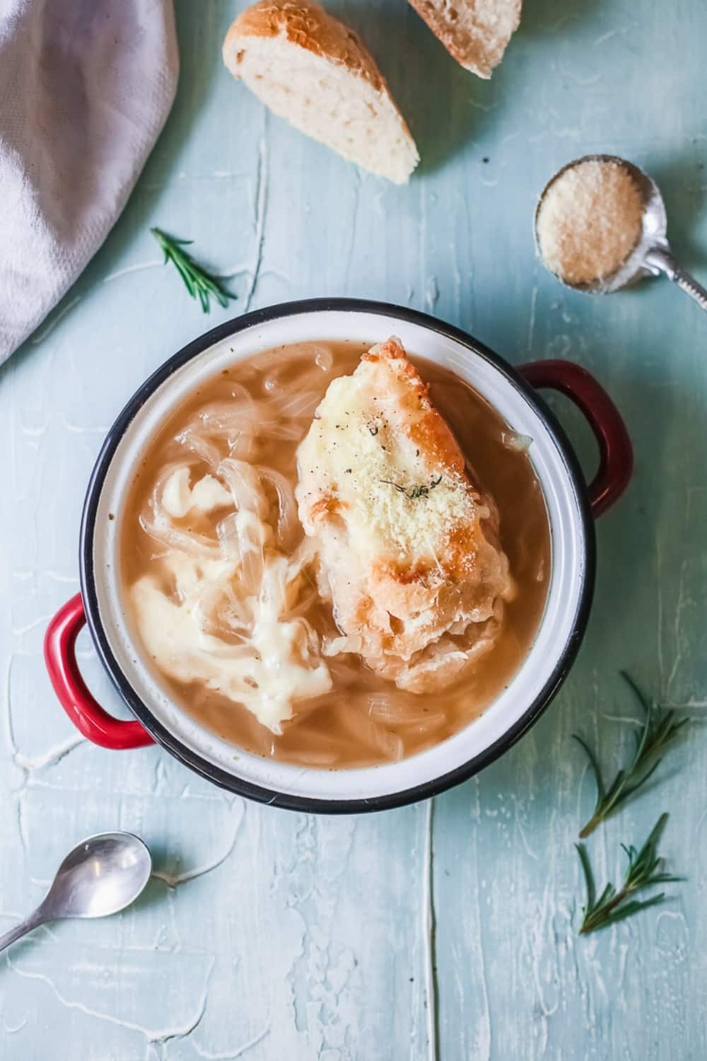 panera french onion soup in a bowl