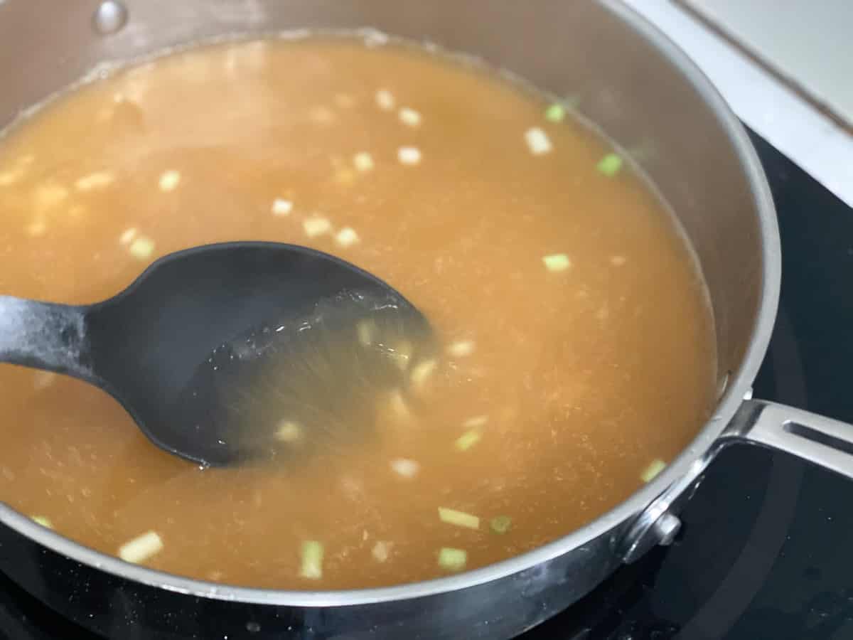 broth cooking on stove