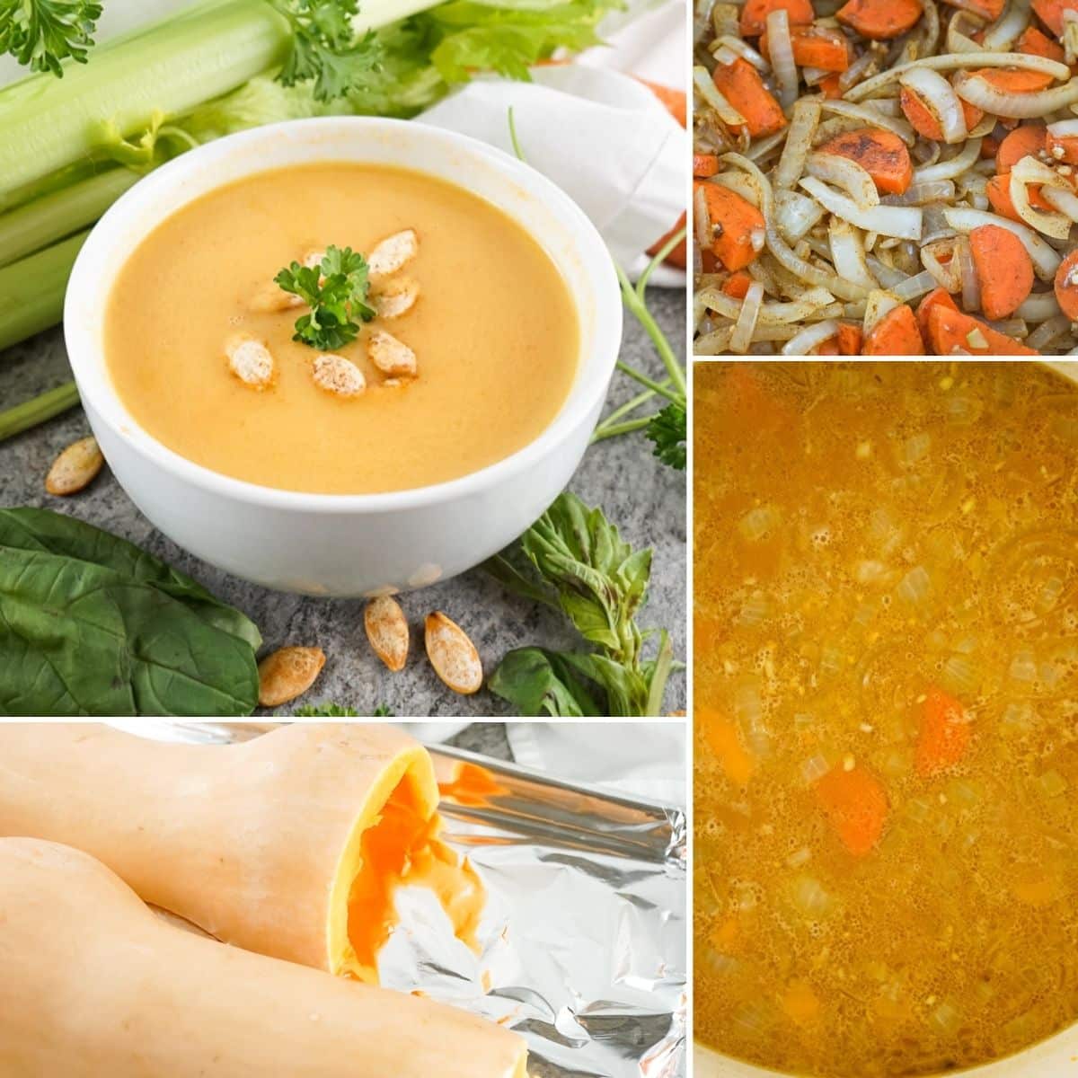 how to make panera autumn squash soup collage