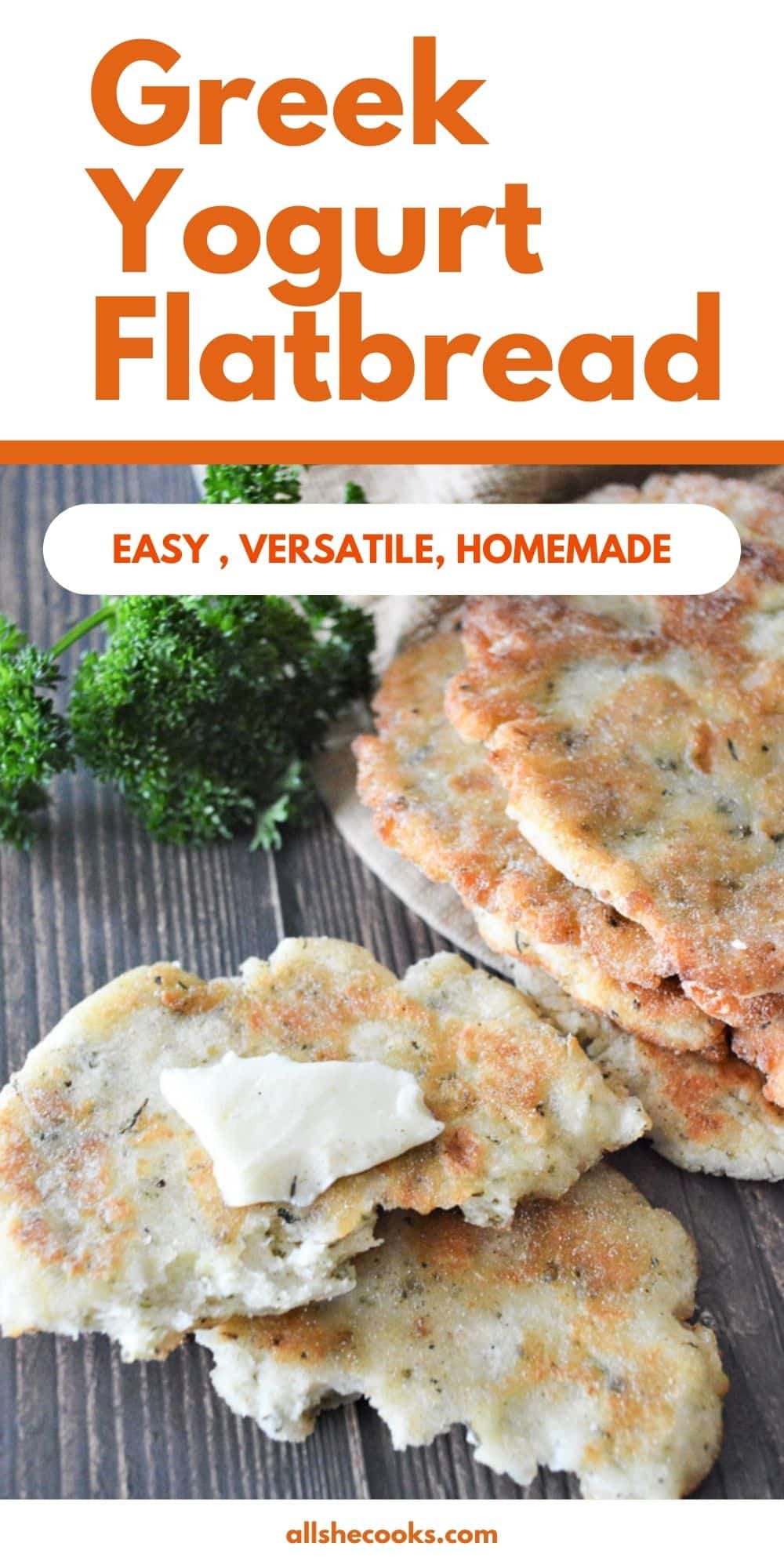 Greek Yogurt Flatbread Easy Quickbread All She Cooks