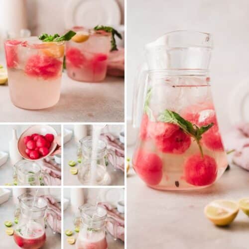 Fizzy Watermelon Mocktail - Non-Alcoholic | All She Cooks