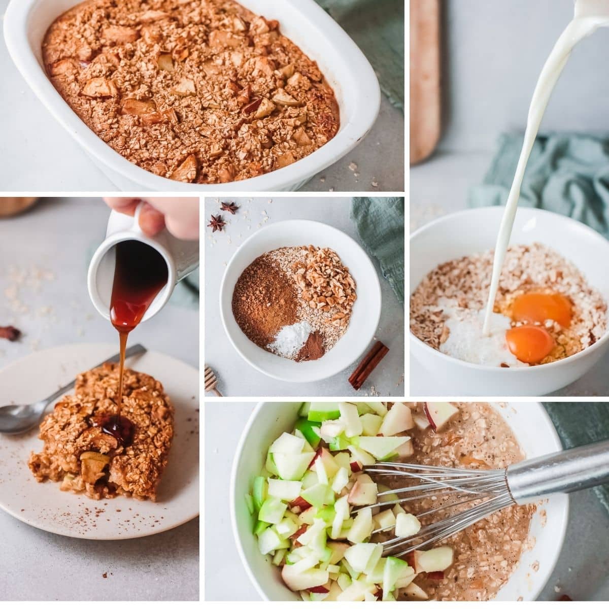how to make Apple Cinnamon Baked Oatmeal collage