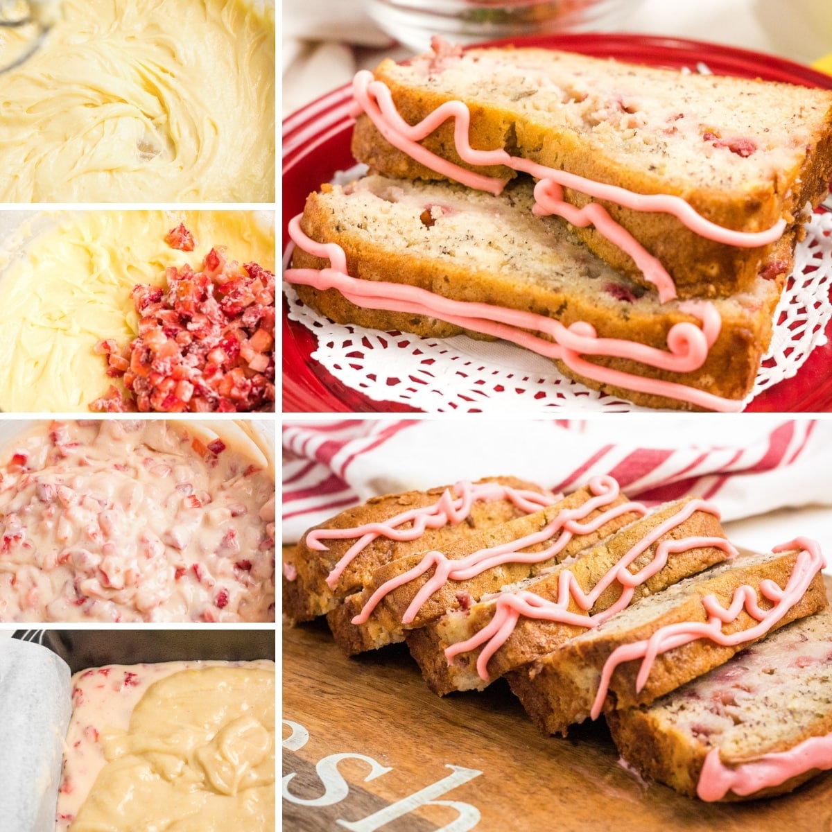 how to make strawberry banana bread collage