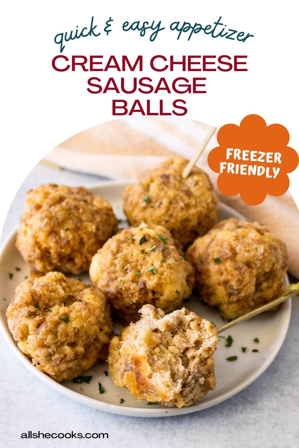 Cream Cheese Sausage Balls - Simple Main or Side - All She Cooks