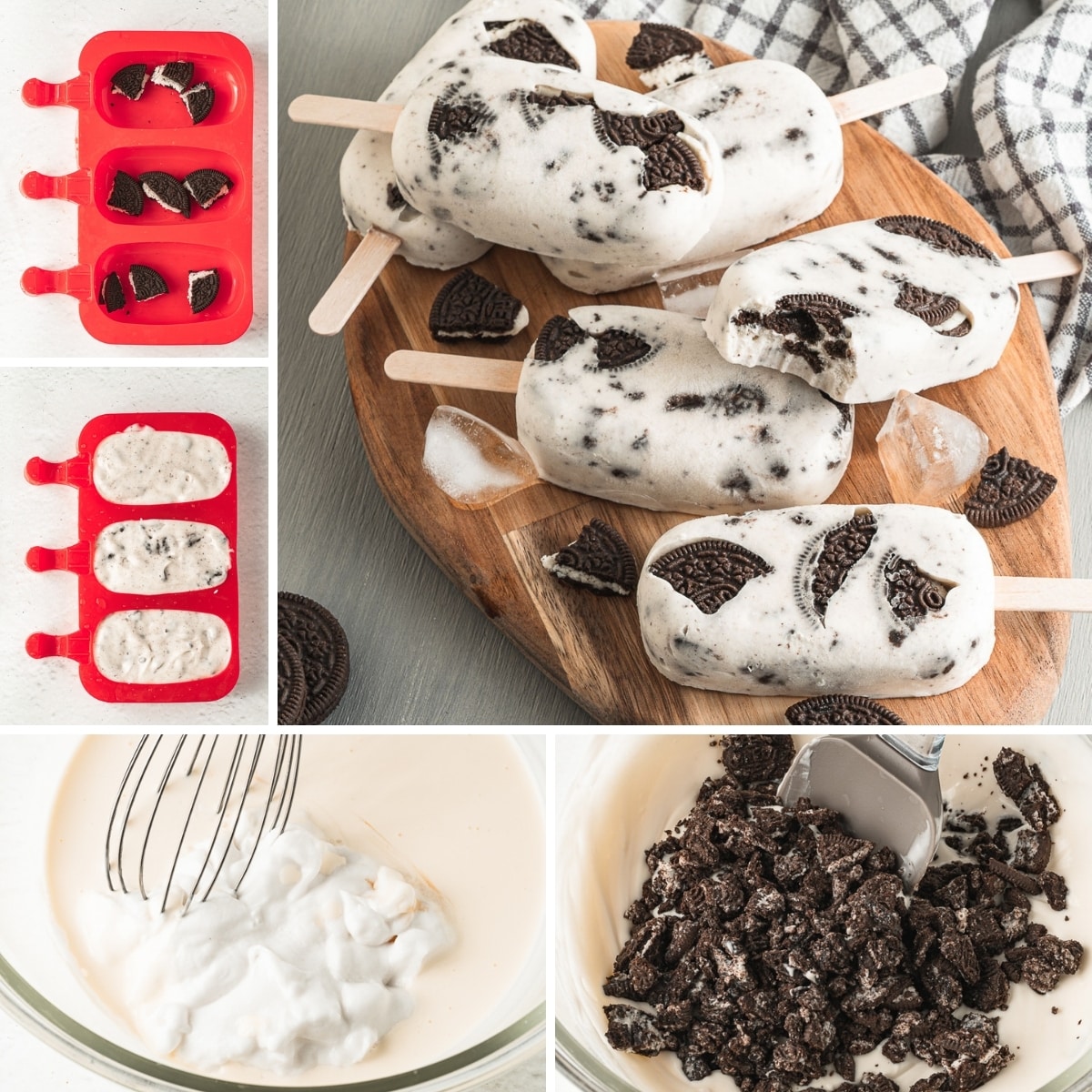 how to make Oreo popsicles collage