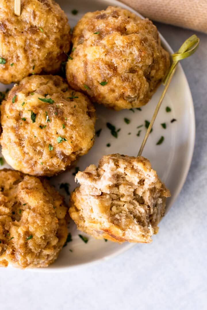 Cream Cheese Sausage Balls Simple Main or Side All She Cooks