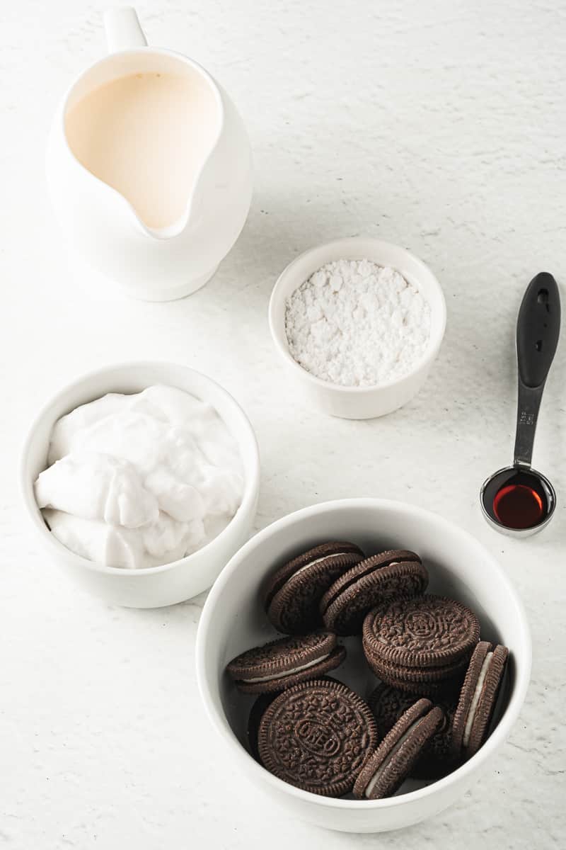 ingredients for Oreo popsicles