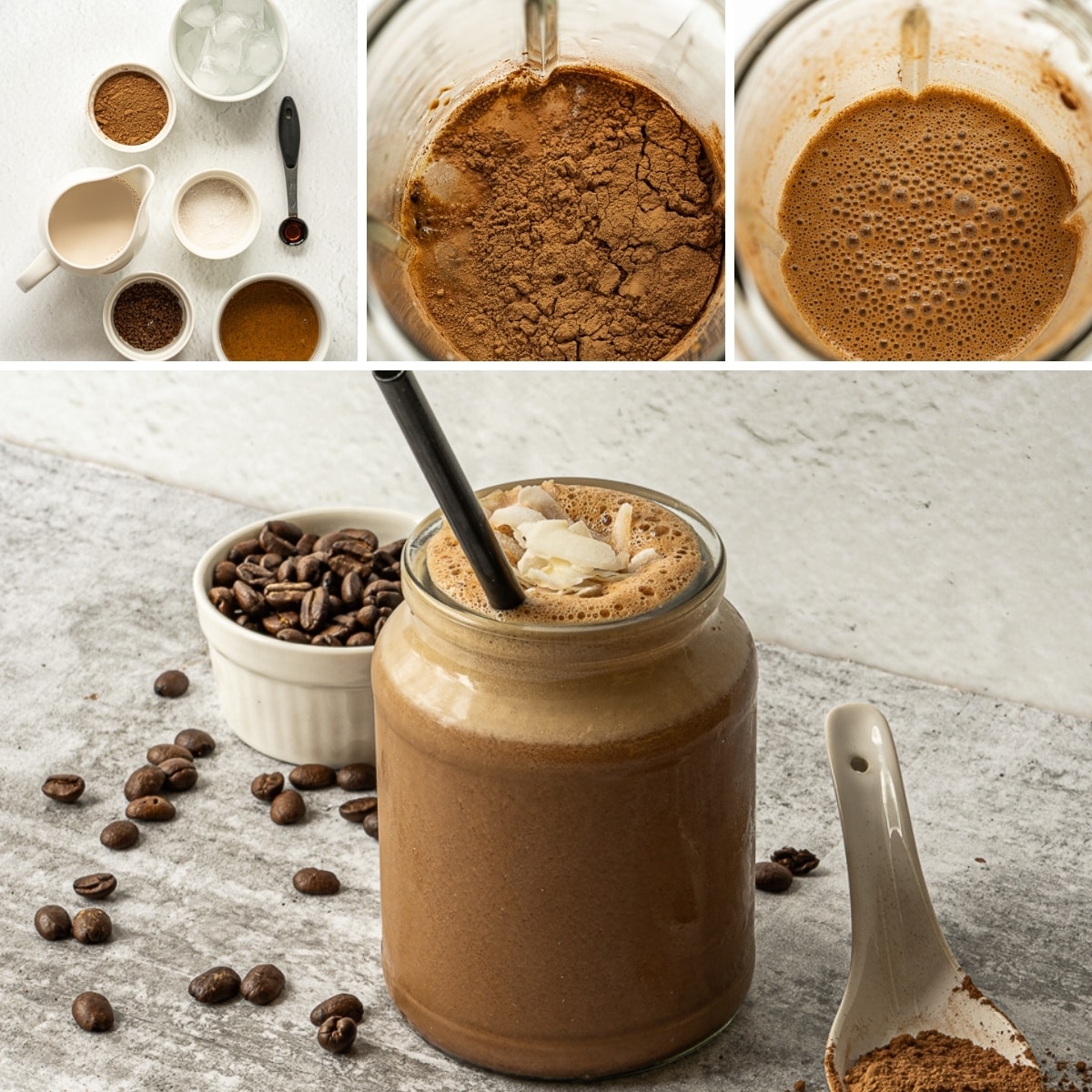 how to make chocolate protein shake collage