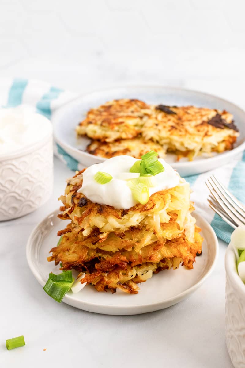 stack of german potato pancakes