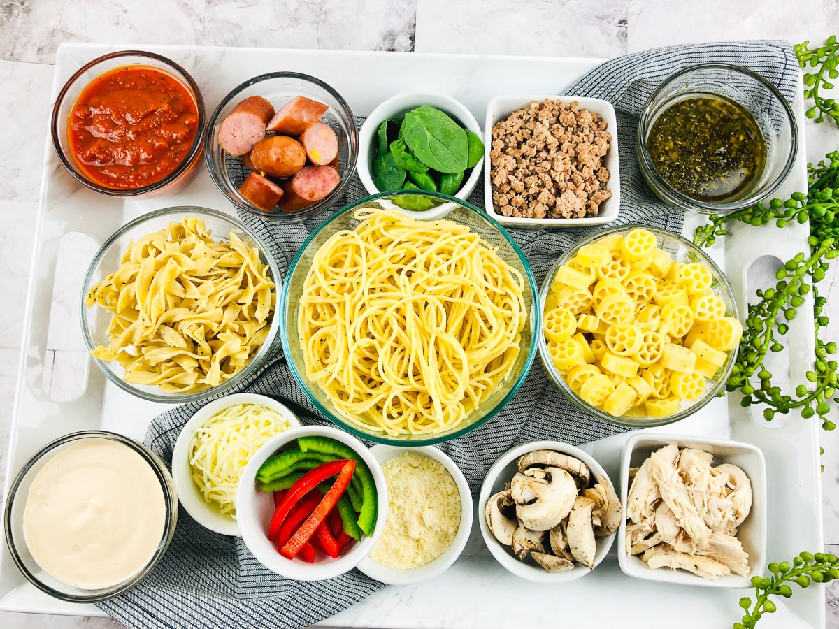 DIY Pasta Bar - Versatile Dinner for Any Occasion - All She Cooks