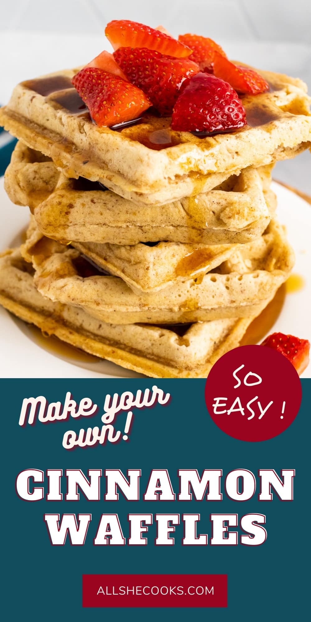 Cinnamon Waffles - Quick & Easy Breakfast - All She Cooks