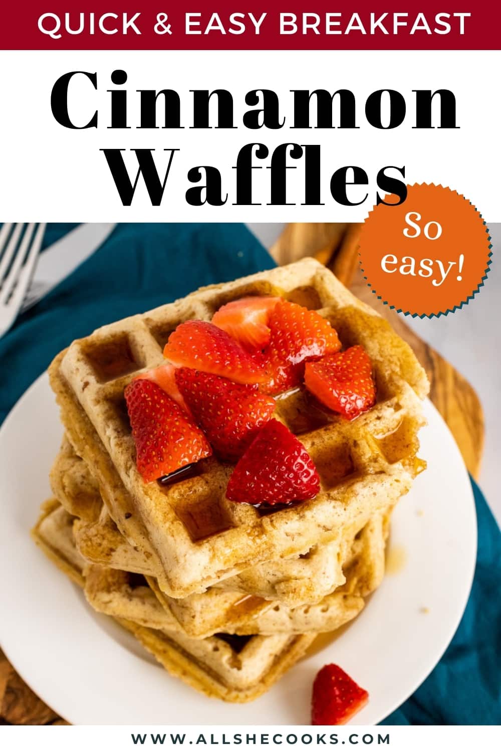 Cinnamon Waffles Quick & Easy Breakfast All She Cooks