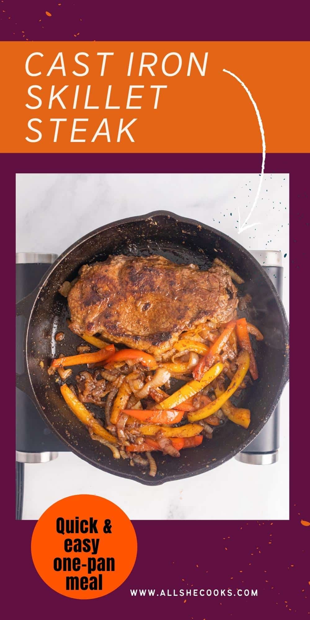 Skillet Steak - One Pan Meal - All She Cooks