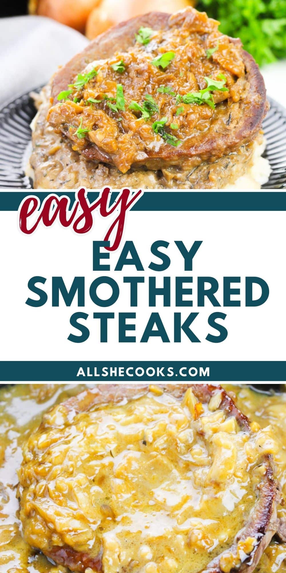 Easy Smothered Steaks All She Cooks