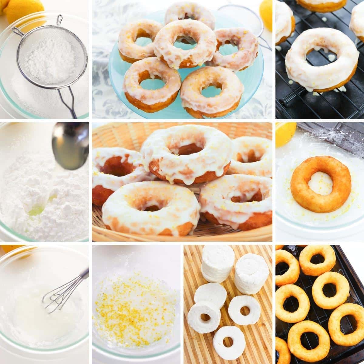 how to make easy biscuit donuts collage
