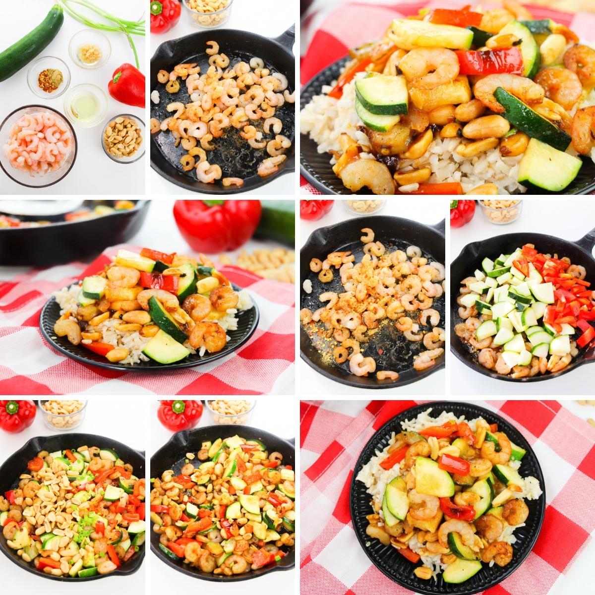 how to make kung pao shrimp collage