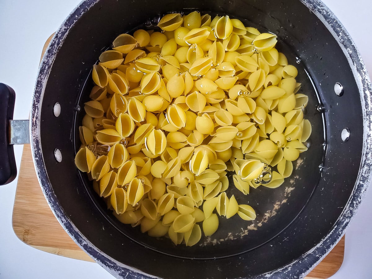 Creamy Tuna Egg Pasta Salad All She Cooks