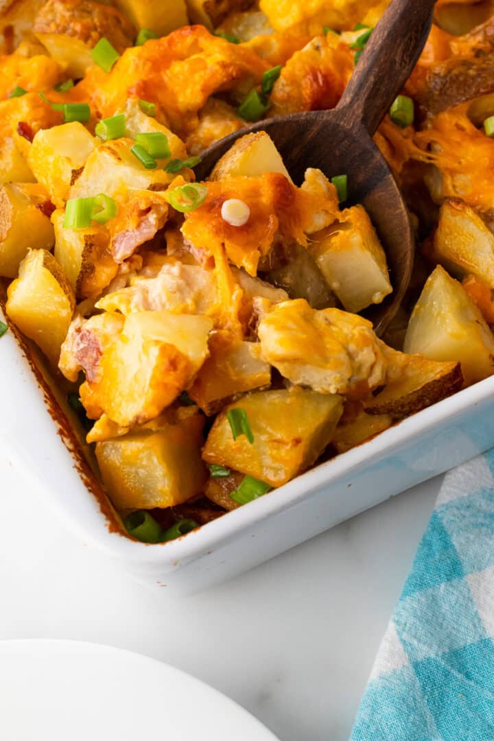 Loaded Chicken and Potato Casserole All She Cooks