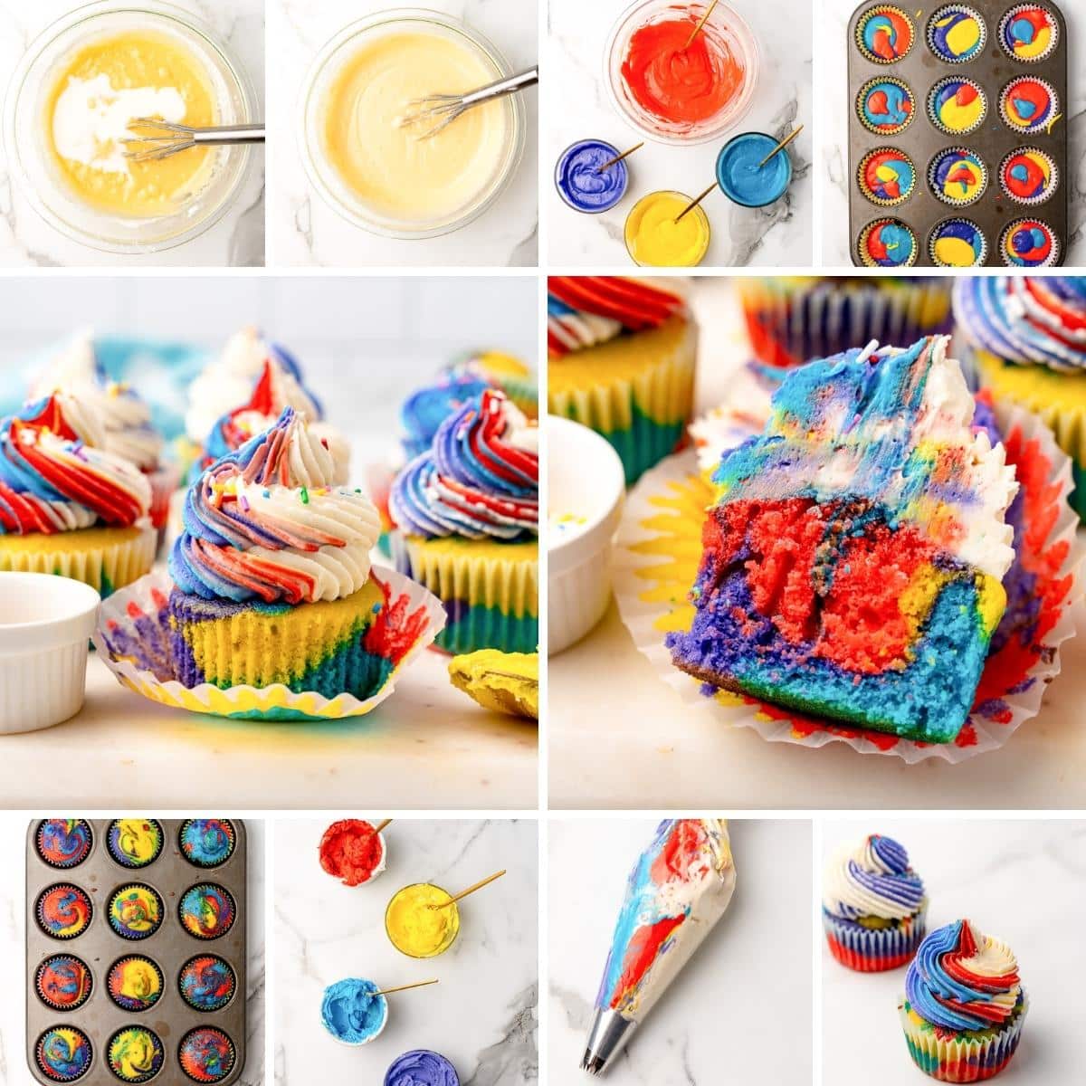 colored cupcakes