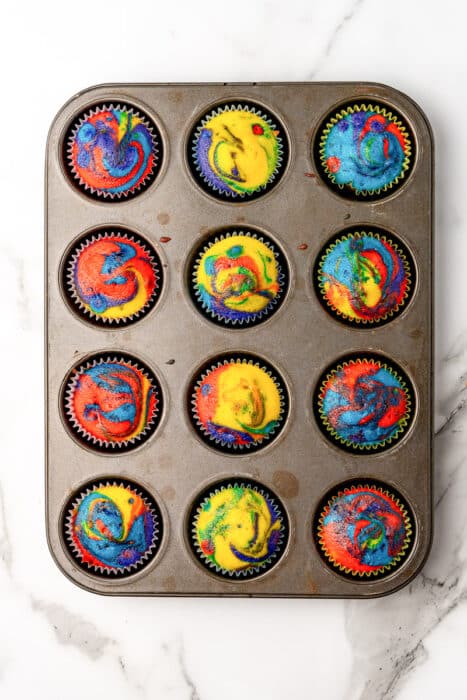 colored cupcakes