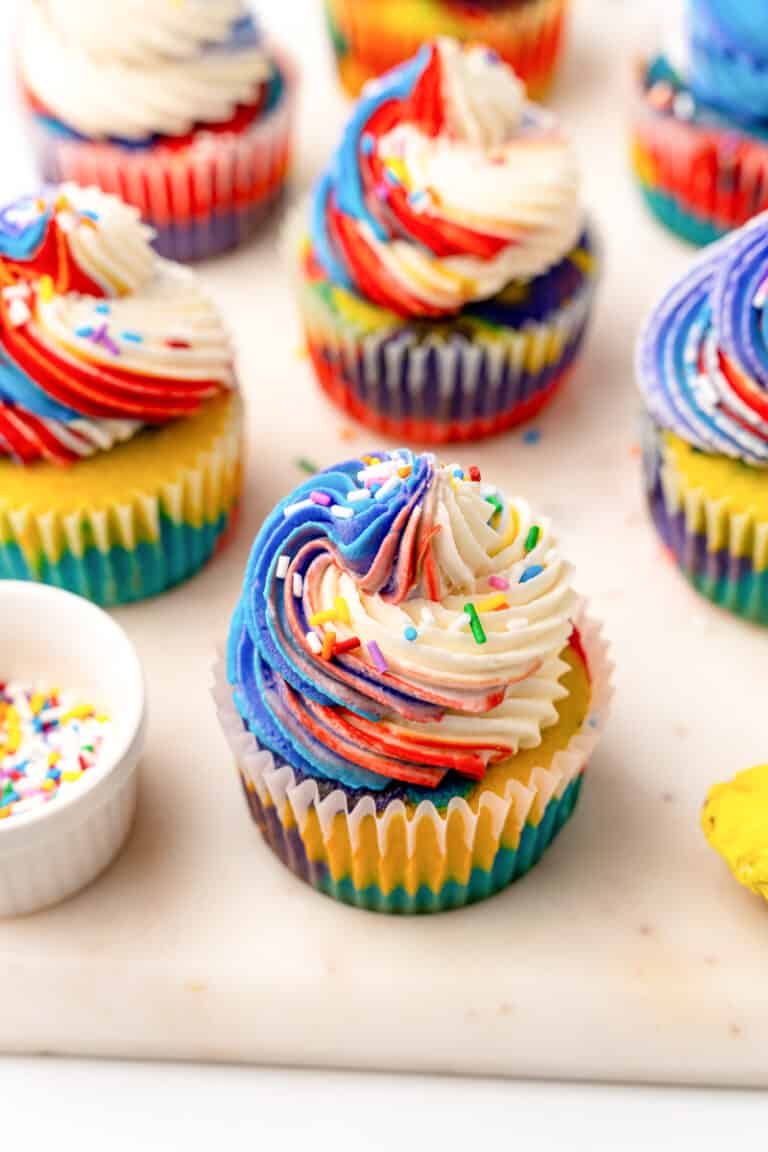 Tie Dye Cupcakes - All She Cooks