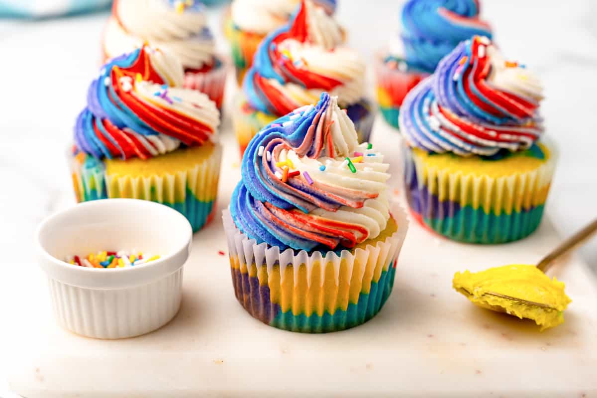 colored cupcakes