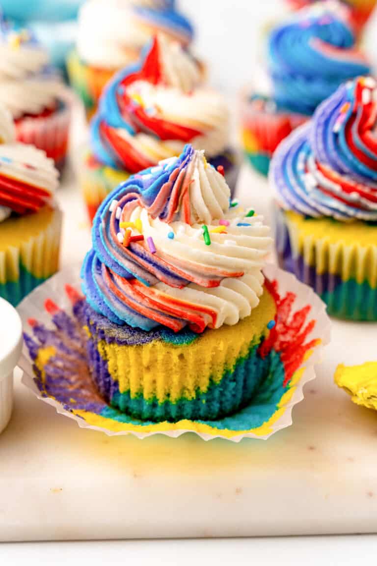 Tie Dye Cupcakes - All She Cooks