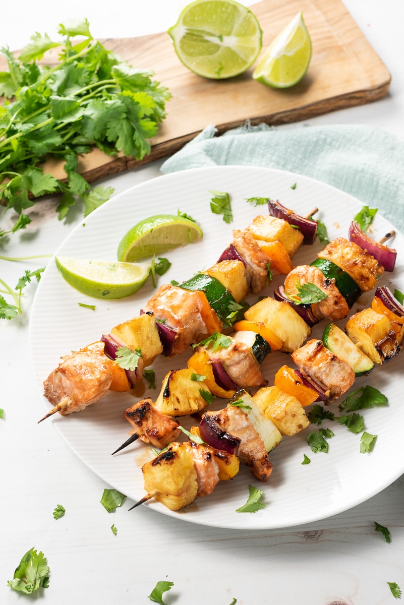 Easy Grilled Salmon Kebabs All She Cooks