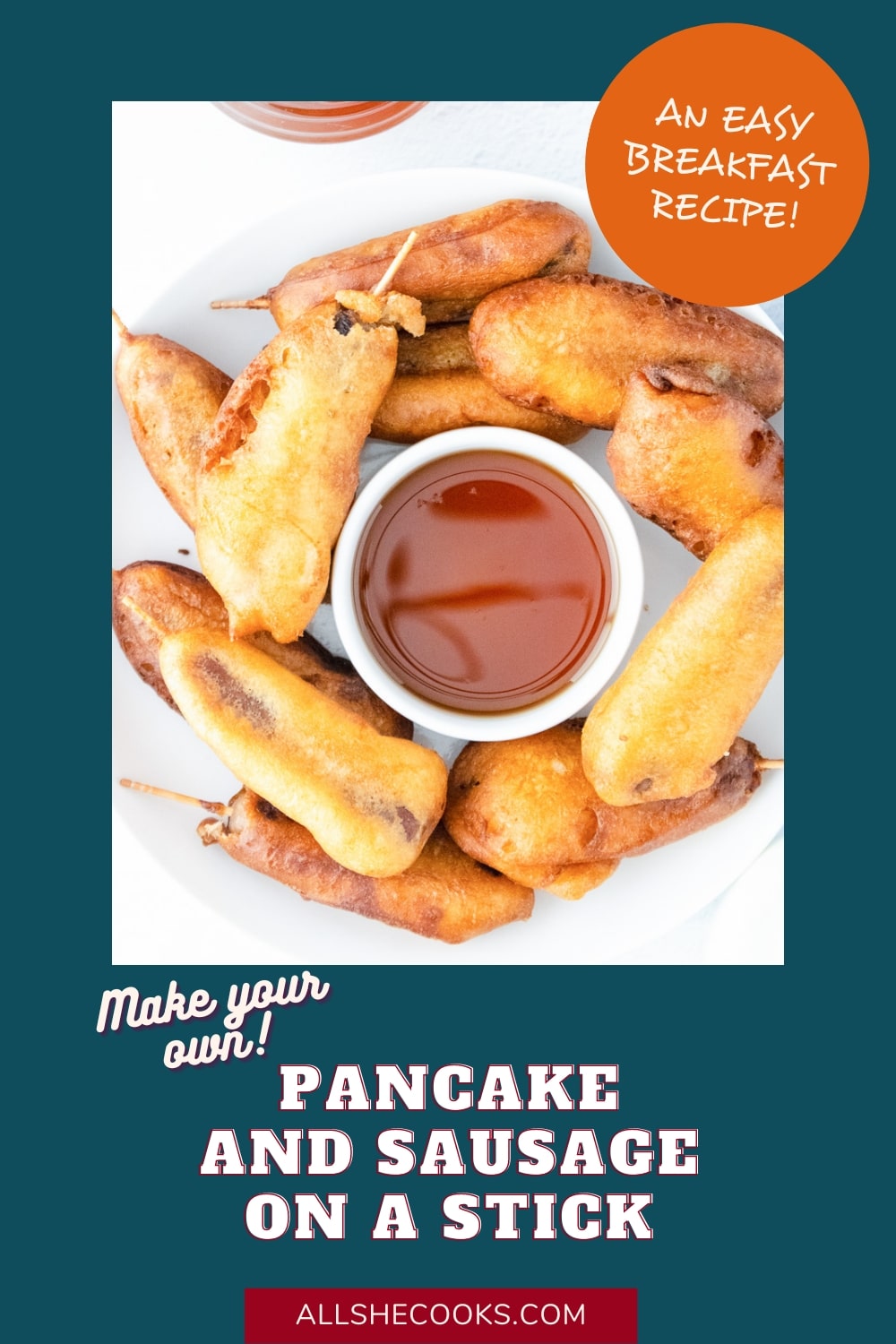 Pancake and Sausage on a Stick All She Cooks