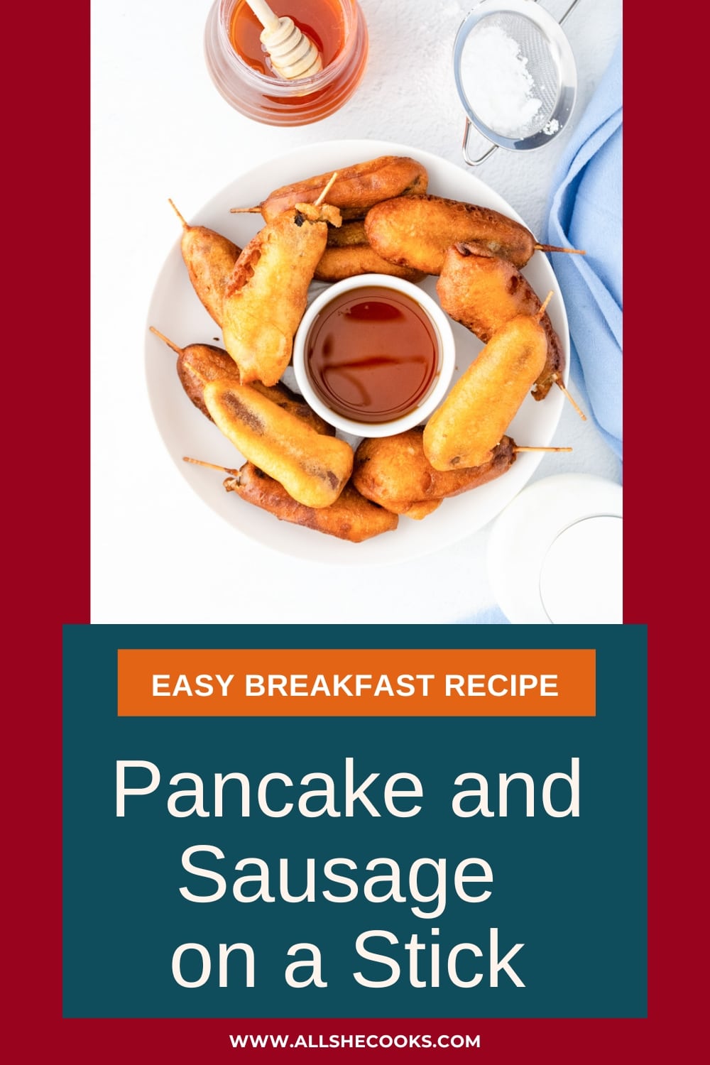 Pancake and Sausage on a Stick All She Cooks