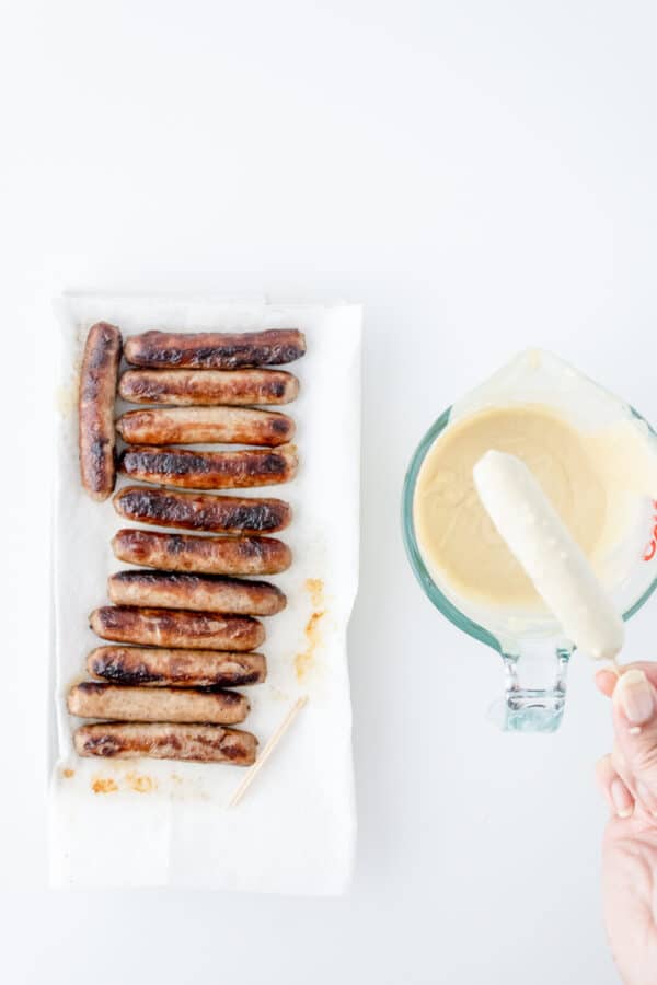 Pancake and Sausage on a Stick All She Cooks