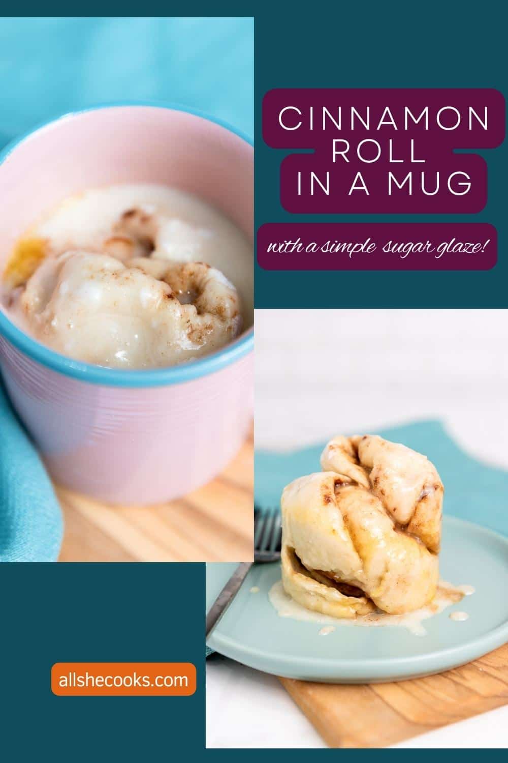 Cinnamon Roll in a Mug All She Cooks