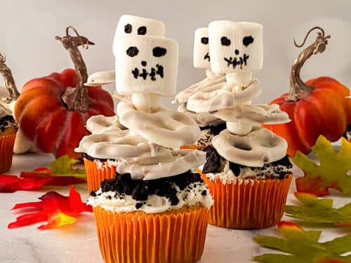 Halloween Skeleton Cupcakes - All She Cooks